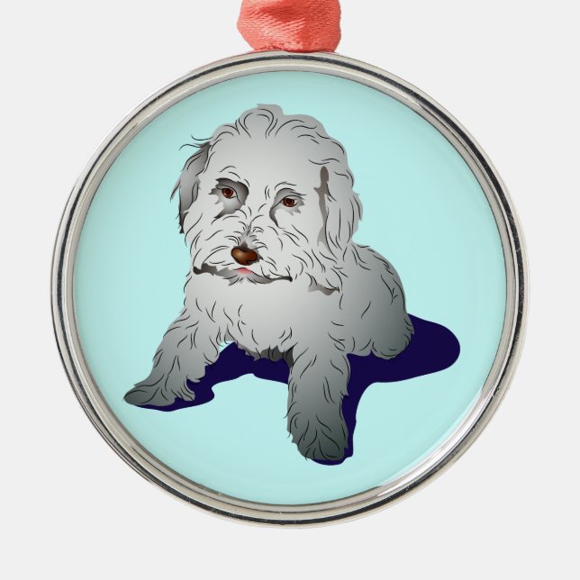 Maltipoo Cute Puppy Metal Ornament (Front)