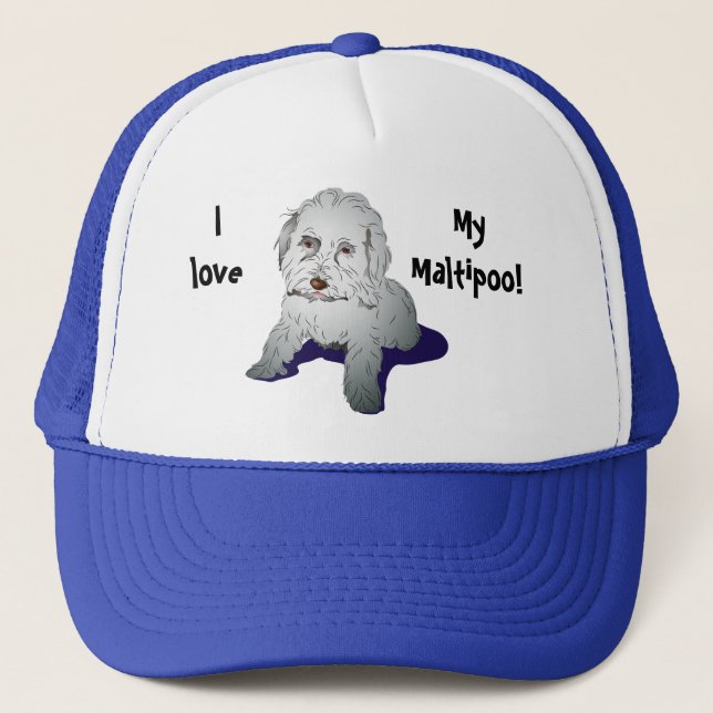 Maltipoo Cute Puppy Trucker Hat (Front)