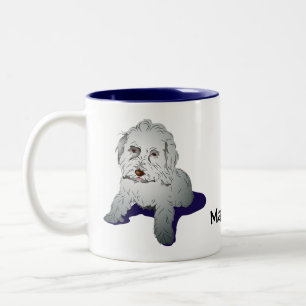 Maltipoo Cute Puppy Two-Tone Coffee Mug