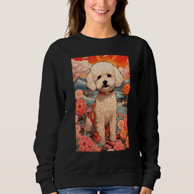 Maltipoo Dog Aesthetic Japanese Ukiyo e 2 Sweatshirt (Front)
