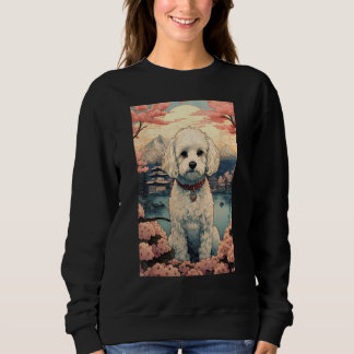 Maltipoo Dog Aesthetic Japanese Ukiyo e 4 Sweatshirt