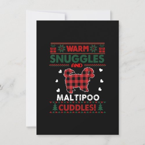 Maltipoo Dog Christmas Pajama Dog Pet Ugly Christm Invitation