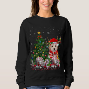 Maltipoo Dog Christmas Tree Lights Santa Pajamas X Sweatshirt