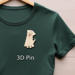 Maltipoo Dog Cutout Pin<br><div class="desc">Cute, furry, illustration of a Maltipoo puppy with a pink ribbon on top of head. Adorable eyes and pink tongue out.
Illustration by: Lori@SaltTownStudio</div>