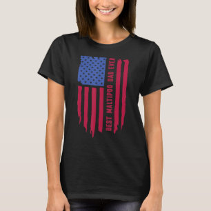 Maltipoo Dog Dad  Patriotic Maltipoo Dad T-Shirt