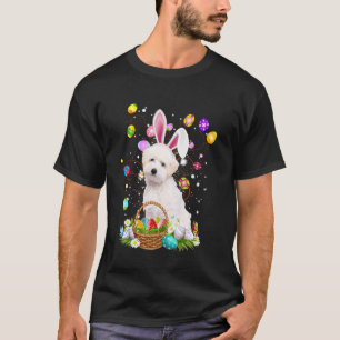 Maltipoo Dog Easter Egg Hunting Basket Easter Day T-Shirt