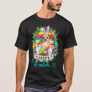 Maltipoo Dog In Easter Eggs Basket Bunnies Happy E T-Shirt