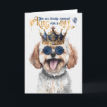 Maltipoo Dog King for a Day Funny Birthday Card<br><div class="desc">Topped with great looking crown,  this adorable Maltipoo sends fun birthday wishes to the dad of a Malt-a-Poo dog.</div>