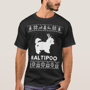 Maltipoo Dog Lover Christmas Reindeer Ugly Christm T-Shirt
