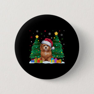 Maltipoo Dog Lovers Santa Hat Ugly Christmas Sweat Button
