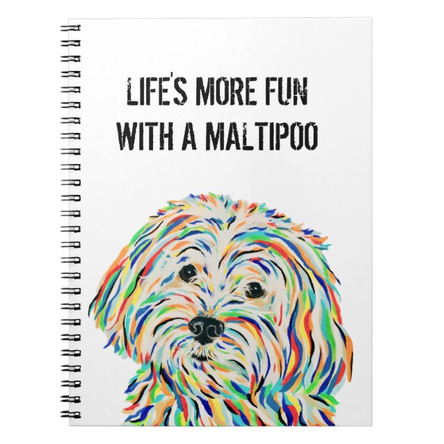 Maltipoo Dog Notebook 6.5" x 8.75" (Front)