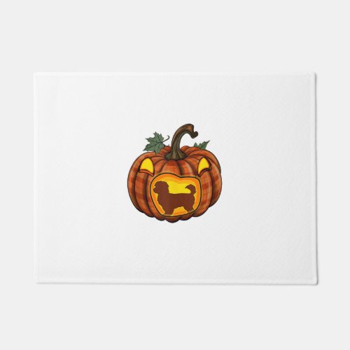 Maltipoo Inside Carved Pumpkin Halloween Owner Kid Doormat