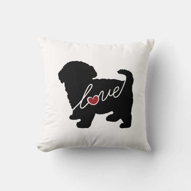 Maltipoo Love Throw Pillow (Front)