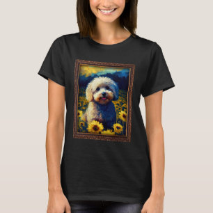 Maltipoo Painting Sunflower Flower Mom Women Flora T-Shirt
