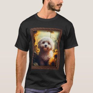 Maltipoo Painting Sunflower Flower Mom Women Flora T-Shirt