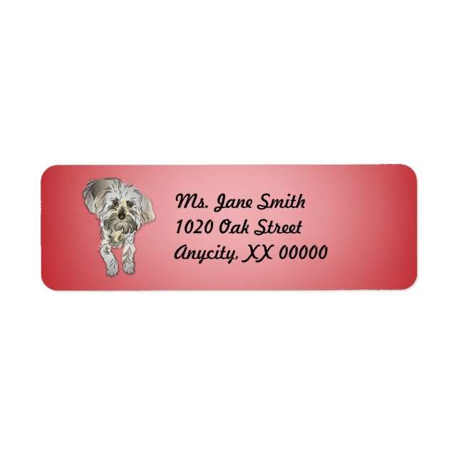 Maltipoo Puppy on Pink Label (Front)