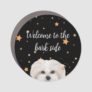 Maltipoo Welcome to the Bark Side Funny Dog  Car Magnet