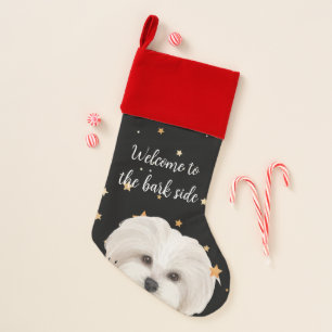 Maltipoo Welcome to the Bark Side Funny Dog Christmas Stocking