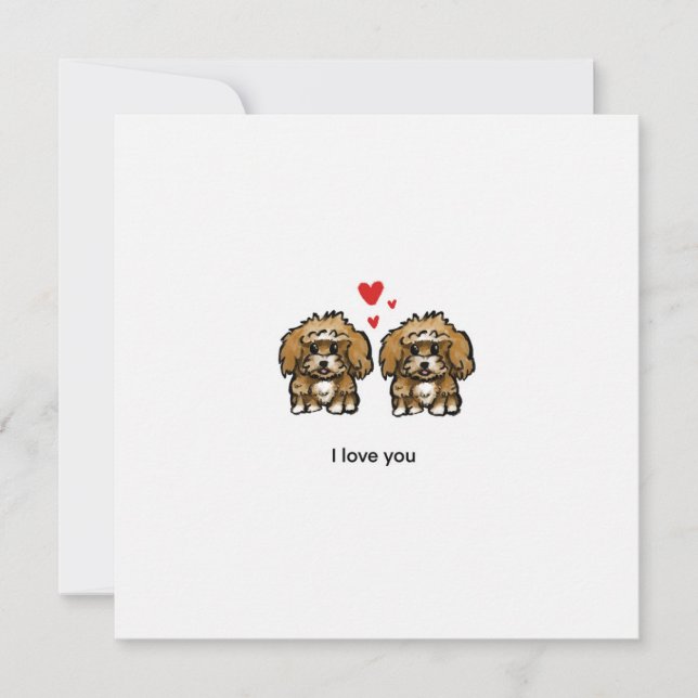 Maltipoos in love card (Front)