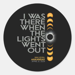 Malvern 2024 Solar Eclipse 2024 040824 Eclipse Classic Round Sticker