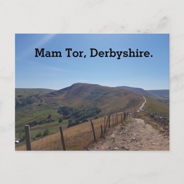 Mam Tor, Derbyshire.  Holiday Postcard (Front)