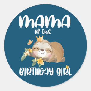 Mama 1st First Sloth Birthday Family Sloth Classic Round Sticker