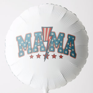 Mama 4th Of July Patriotic Mom Lightning Bolt Balloon