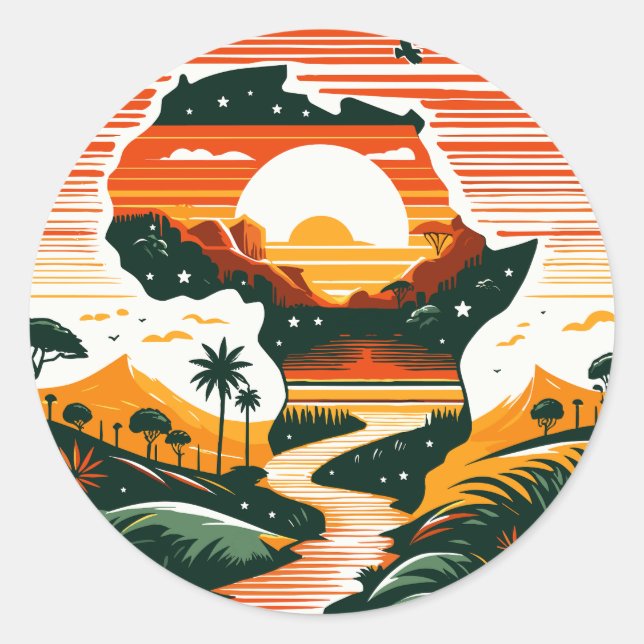 Mama Africa Classic Round Sticker (Front)
