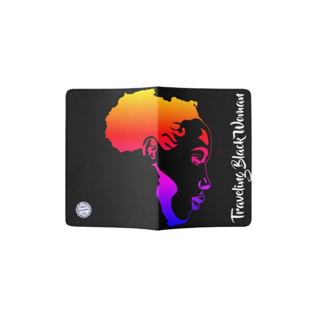 Mama Africa Passport Cover - Black (Opened)