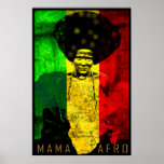 Mama Afro Africa Map Reggae Art Print