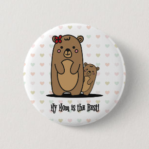 Mama and Baby Bear Best Mom Button