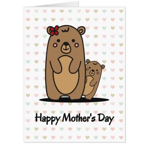 Mama and Baby Bear  Mothers Day Big Card