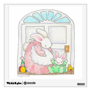 Mama and Baby Bunny wall decal
