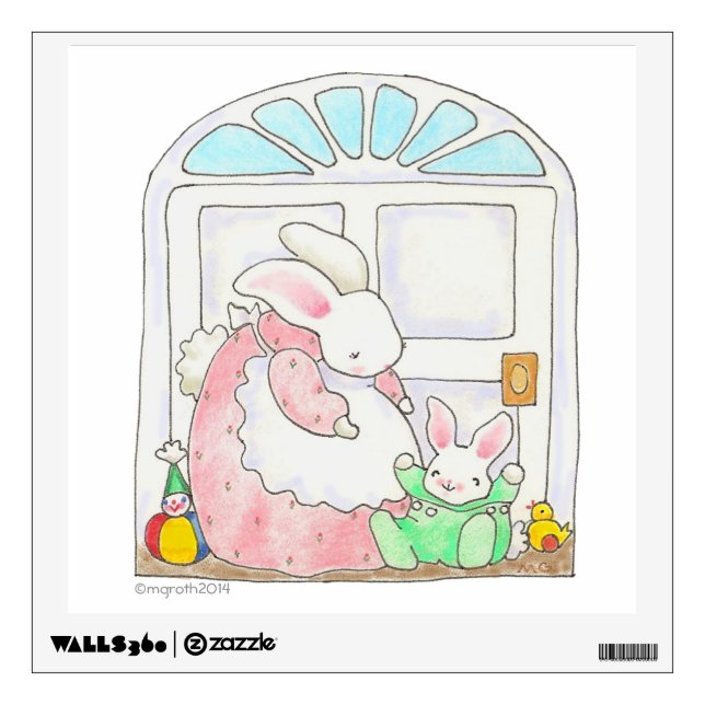 Mama and Baby Bunny wall decal (Front)