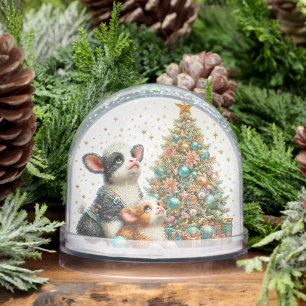 Mama and Baby Cow  Snow Globe
