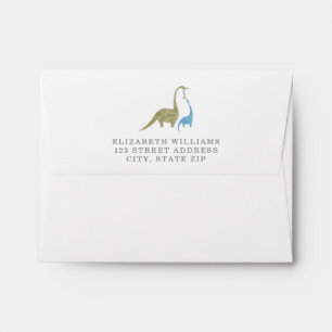 Mama and Baby Dinosaur Boy Baby Shower Invitation Envelope