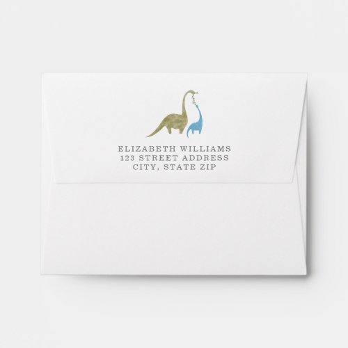 Mama and Baby Dinosaur Boy Baby Shower Invitation Envelope