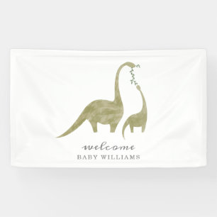 Mama and Baby Dinosaur Neutral Baby Shower Banner