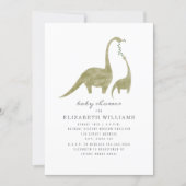 Mama and Baby Dinosaur Neutral Baby Shower Invitation (Front)