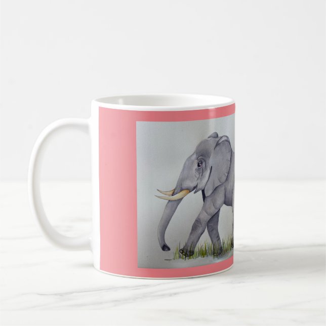 Mama and Baby Elephant Coffee Mug (Left)