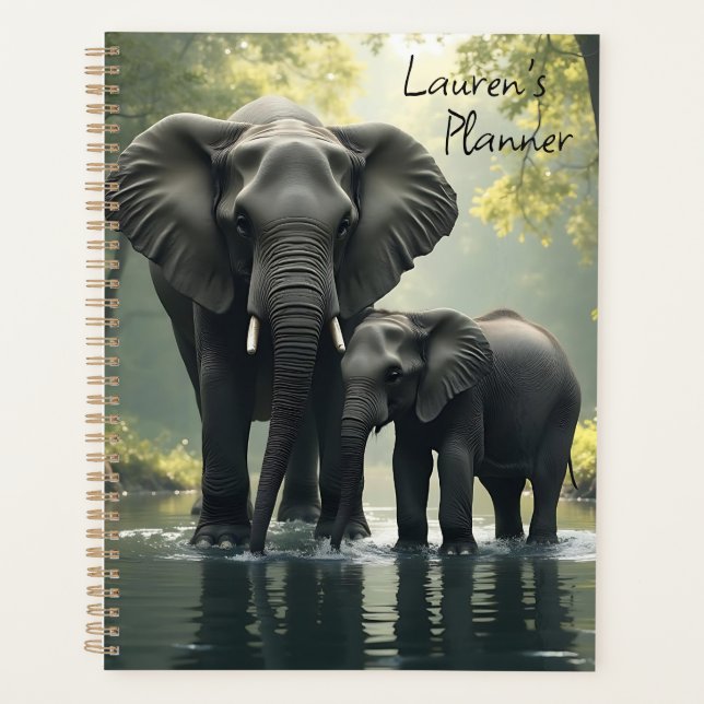 Mama and Baby Elephant in African-Rainforest Planner (Front)