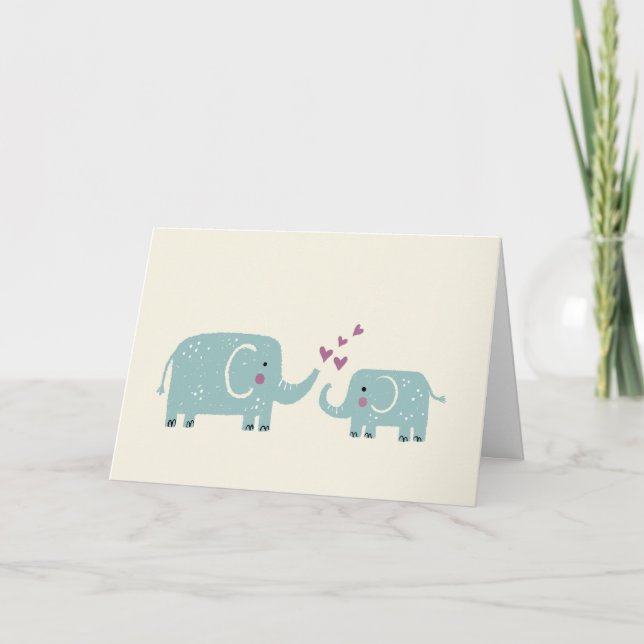 Mama and Baby Elephant Mothers Day Card (Front)