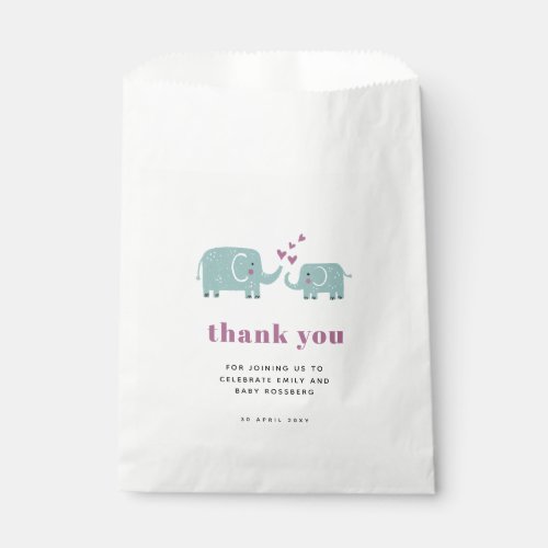 Mama and Baby Elephant Shower Favor Favor Bag