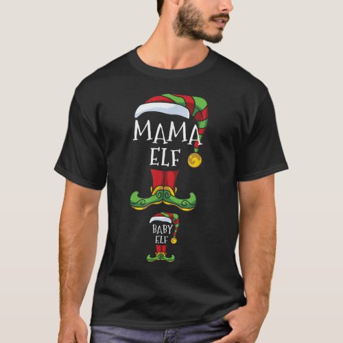 Mama And Baby Elf Pregnancy Matching Family Christ T_Shirt