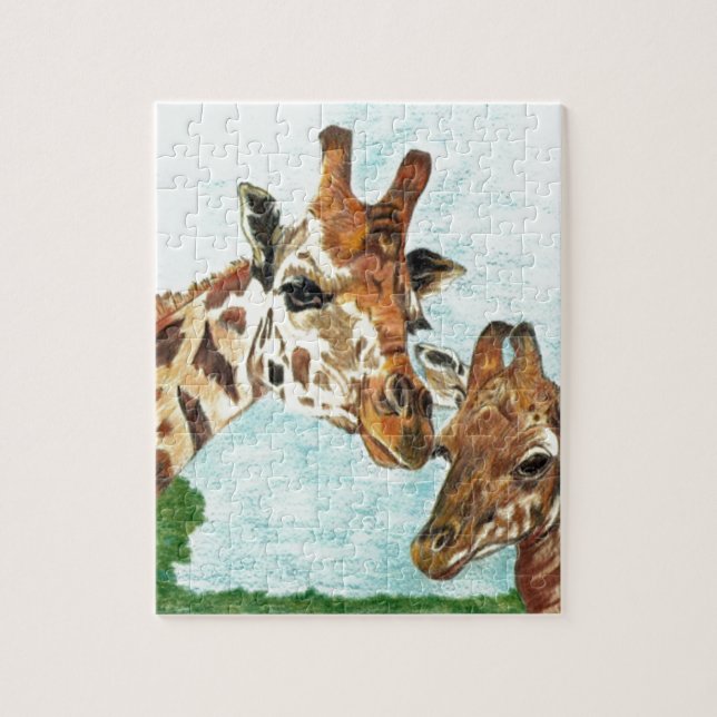 Mama and Baby Giraffe Jigsaw Puzzle (Vertical)
