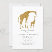 Mama and Baby Giraffe Neutral Baby Shower Invitation (Front)