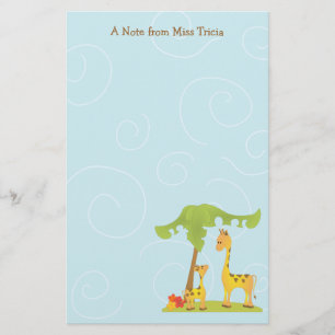 Mama and Baby Giraffe Stationery