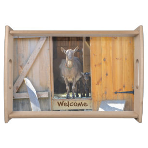 Mama and Baby Goat Serving Tray