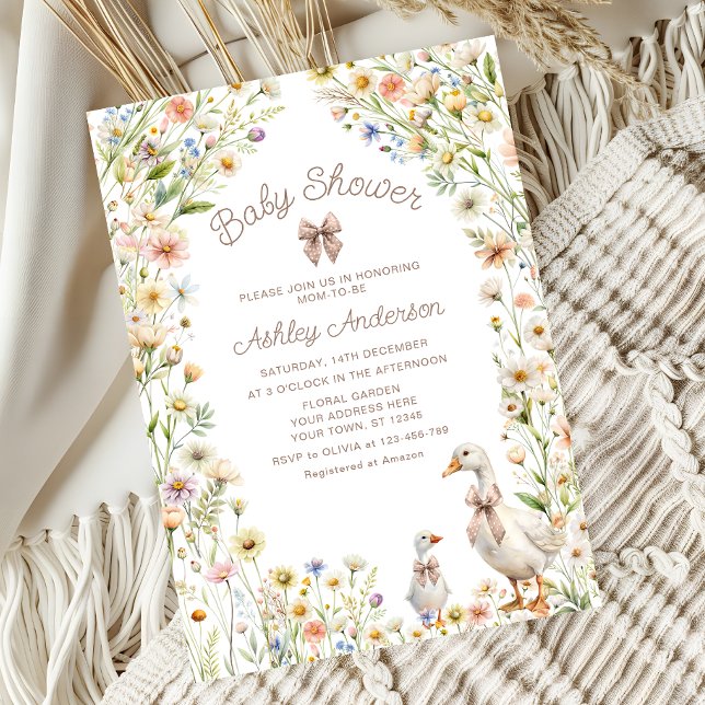 Mama and Baby Goose Boho Baby Shower Invitation (Creator Uploaded)