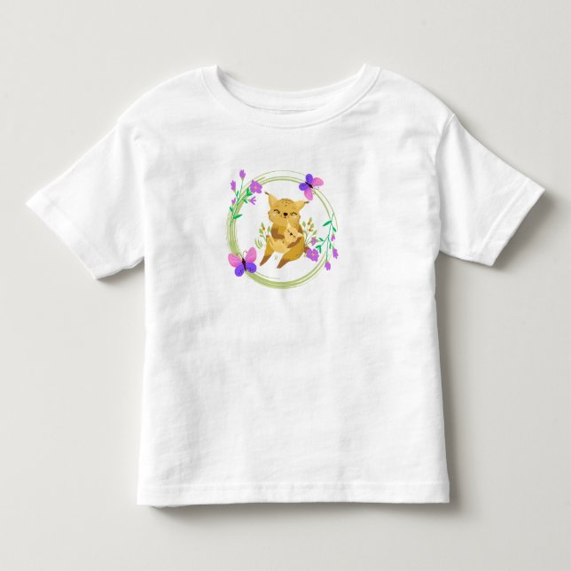 Mama and baby lynx/wildcat  toddler t-shirt (Front)